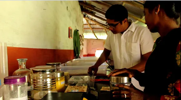 Sourabh Mahato, founder of LifeCraft NGO, preparing dyes. Pic: LifeCraft NGO