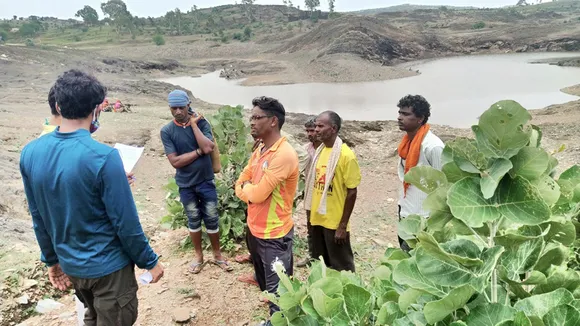 Water conservation is integral to biodiversity conservation. Pukaar volunteers talking to Alsigarh villagers here. Pic: Pukaar Foundation 30 stades