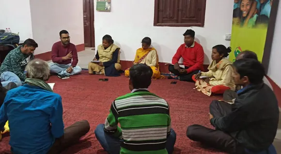 Yuva Compass members meeting potter artisans for skill enhancement training under a Jharkhand Government programme. Pic: Udyogini 30stades