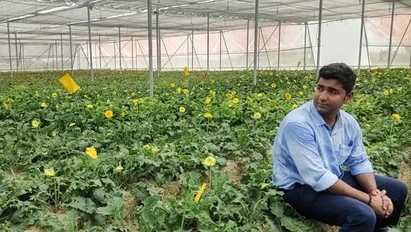 Abhinav Singh at his farm in Azamgarh. Pic: Courtesy Abhinav Singh 30stades