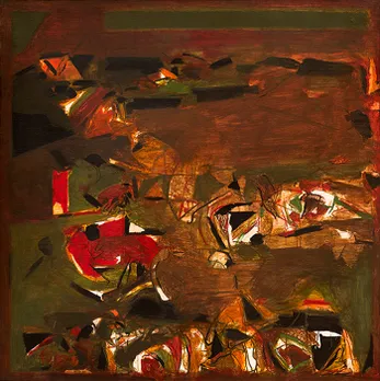 'Oasis', made by Raza in 1975. It was in the 1970s that he broke away from the expressionist mode. Pic: Raza Foundation 30stades