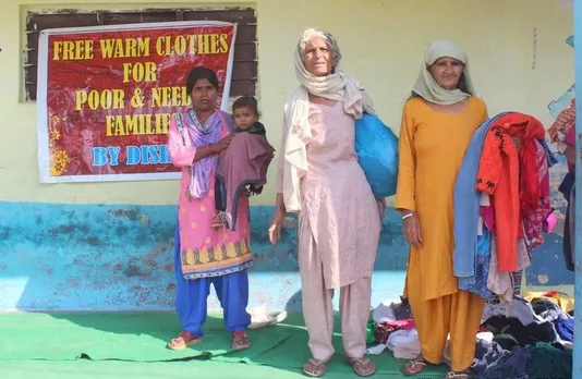 Winter cloth donation drive by Disha to help the needy. Pic: Disha Volunteer Foundation 30stades
