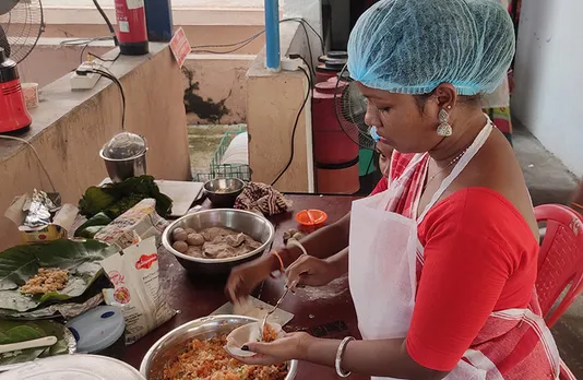 Amrita Ekka preparing ragi dumplings. Pic: Gurvinder Singh  30stades