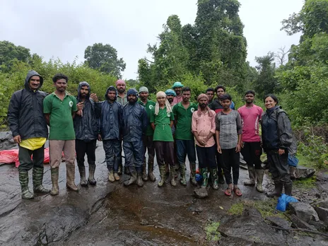Meera (extreme right) with the team of restorers working in the Tholpetty Range of Wayanad Wildlife Sanctuary. Pic: Courtesy Meera Chandran 30stades