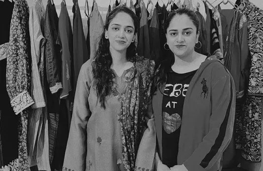 Sisters  Iqra and Bushra Mukhtar are reviving traditional dresses & embroidery through their start-up Kashmiri Pehnava, which has customers across India. Pic: Iqra Mukhtar
