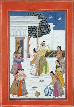 Mughal Art miniature painting depicting Holi. Pic: Wikipedia