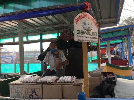 55-year-old Nimai Biswas has been running his egg business for 25 years and shifted to the floating market in 2018. Pic: through Nimai Biswas