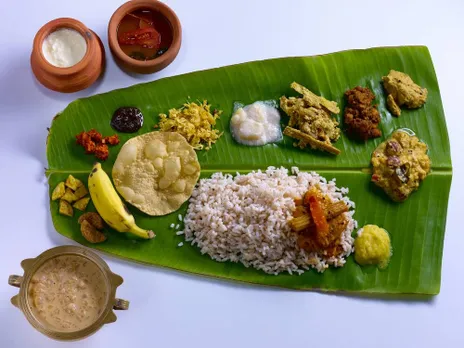 Onam Sadya is a traditional meal served on a banana leaf during the festival. Traditionally, it comprised 26 items. Pic: Flickr