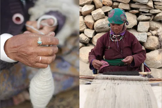 Namza works with women self-help groups in Ladakh. They are involved in spinning, dyeing and weaving. Pic: Namza 30stades