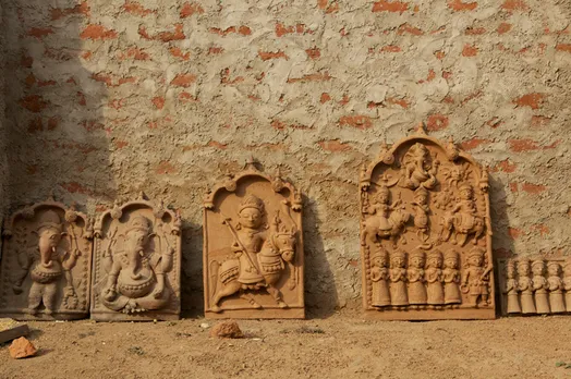 Molela terracotta plaques being dried in sun before being fired. Pic: Flickr