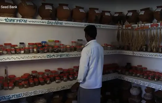 A farmer at Anisha's native seed bank in Martalli. Pic: Anisha 