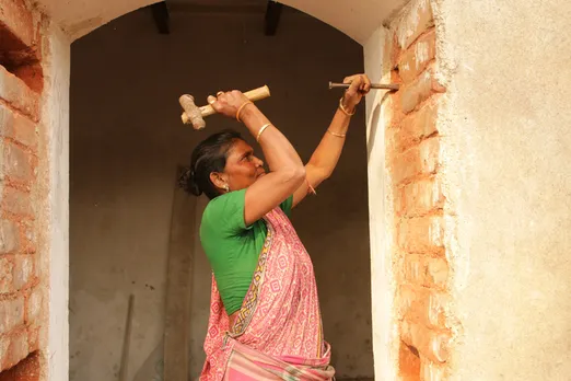 A lady lending a helping hand in the restoration work. Pic: Courtesy Serampore Initiative 30stades