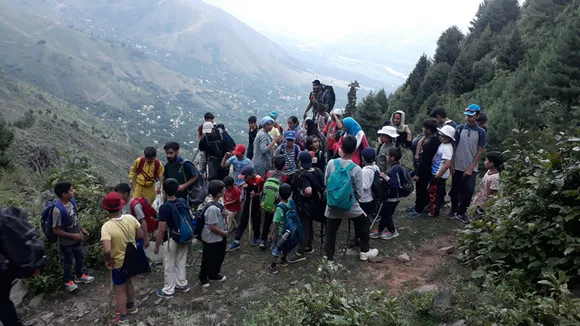 Children at an eco educational trip to Sagg in Ganderbal. Pic: Sagg Eco Village 30stades