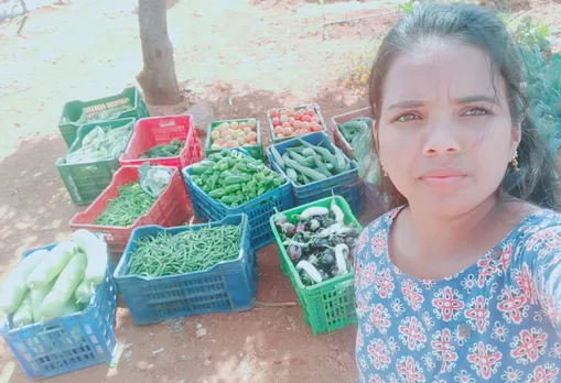 Roja Reddy with her organic farm produce. Pic: Courtesy Roja Reddy 30stades