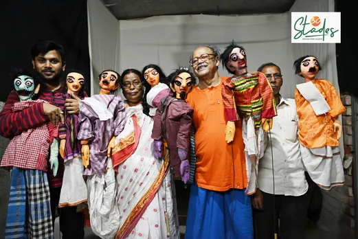 Members of Bangopootool with their puppets. Pic: Partho Burman 30stades
