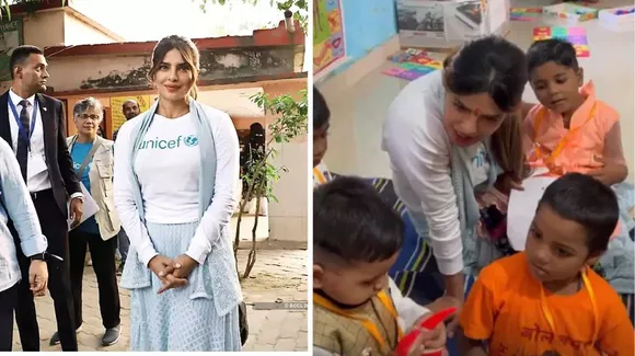 Priyanka Chopra In Lucknow For Unicef: लखनऊ दौरे पर प्रियंका स्कूल से मिलीं