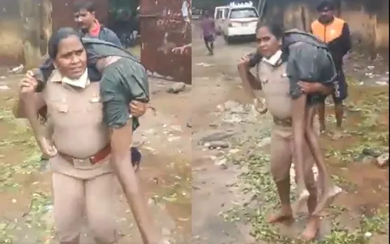 Chennai Women Cop Viral Video: चेन्नई में महिला पुलिस कर्मी ने अपने कंधे पर बेहोश आदमी को उठाकर अस्पताल पहुंचाया
