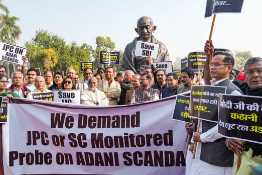 Opposition stages protest in Parliament on Adani issue, demands JPC
