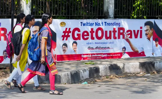 'GetoutRavi' posters crop up in TN; BJP hits back with their banners