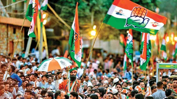 Why did Congress not fight local elections in Haryana on its symbol?