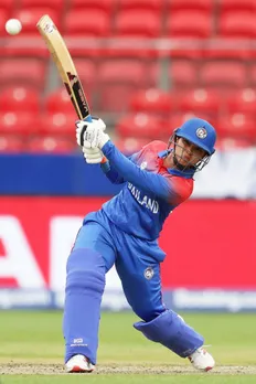 Nattaya Boochatham plays an attacking stroke down the ground. © ICC