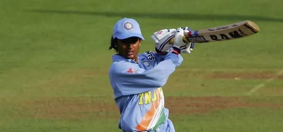 Mithali Raj plays the ball deftly through the off-side. © Getty Images