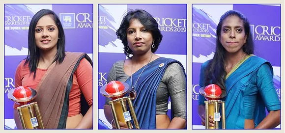 From L-R: Inoka Ranaweera, Chamari Polgampola and Yasoda Mendis. © SLC
