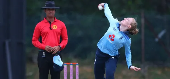 England's Sarah Glenn in action. © England Cricket/Twitter