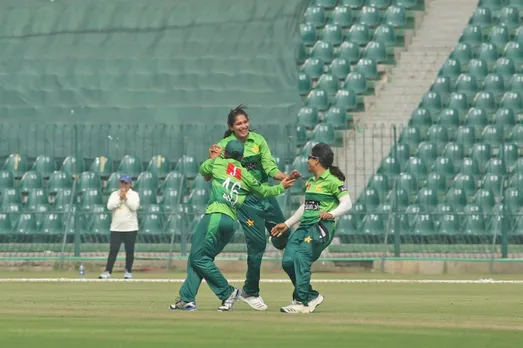 In only her second T20I, Sadia Iqbal picked up three wickets. © PCB