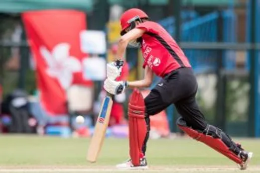 Mariko Hill playing in ICC Women's World Cup Asia Qualifiers. 