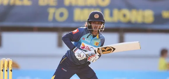 Harshitha Madavi in action for Sri Lanka. © Getty Images