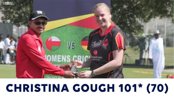 Christina Gough's maiden T20I century
