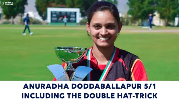 Anuradha Doddaballapur's double hat-trick